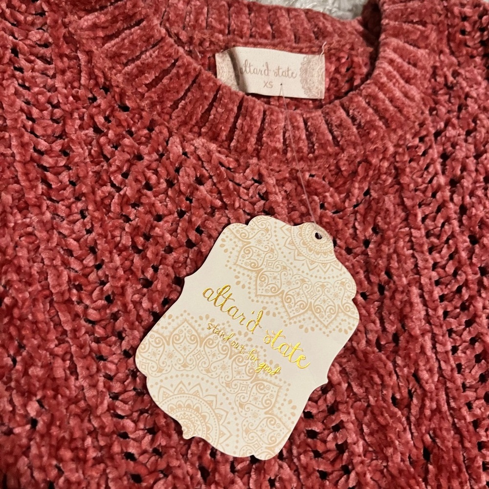 NWT // Altard state cozy rose clay velvet sweater